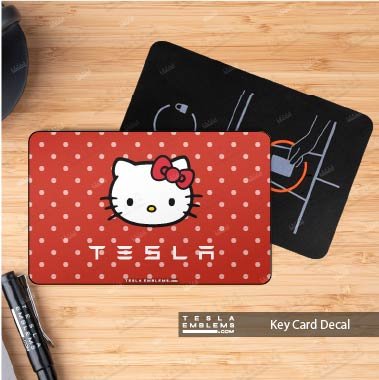 Hello Kitty Tesla Keycard Decal