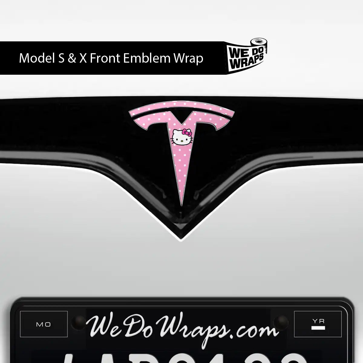 Sweet Kitty Tesla Emblem Decals (Front + Back) | Model S
