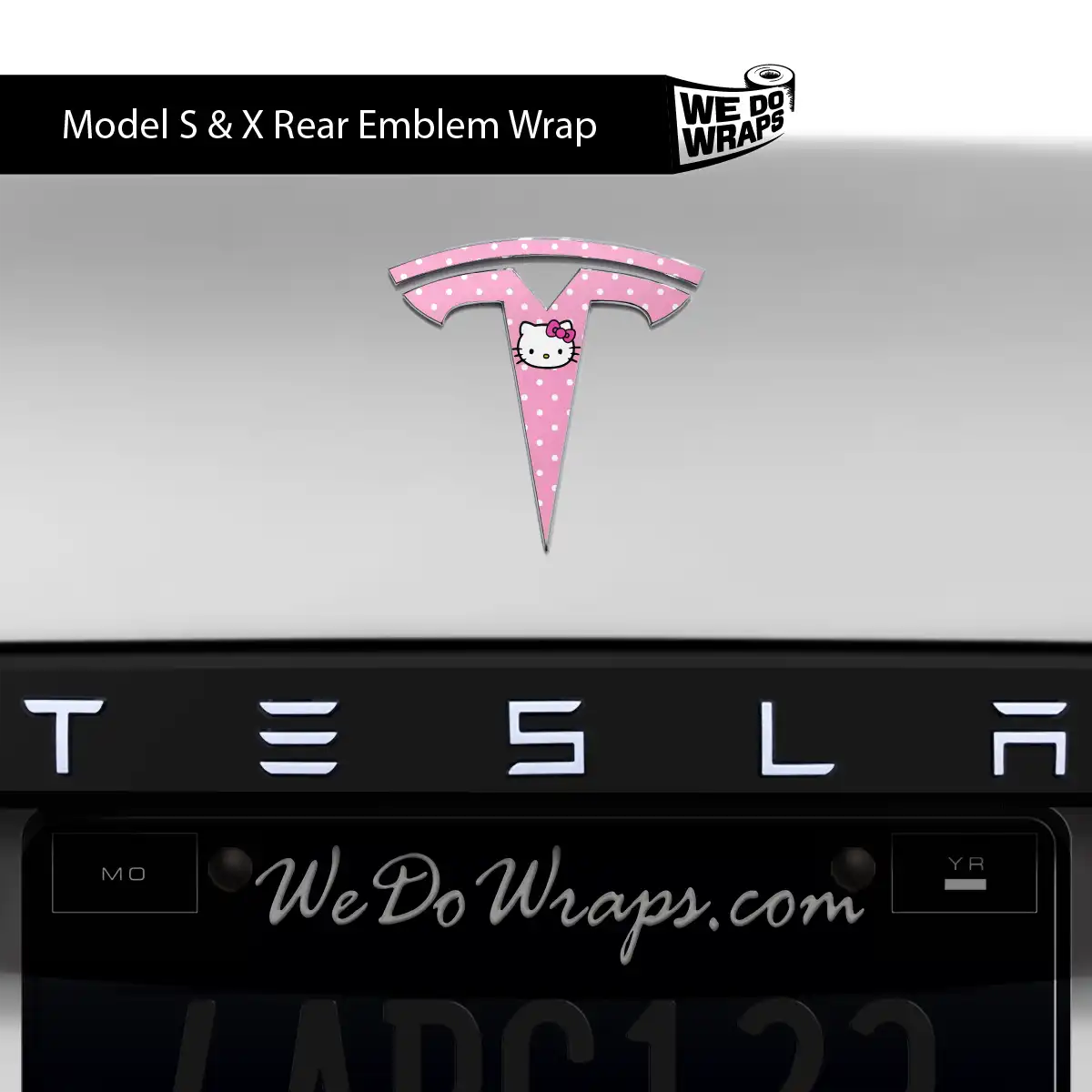 Sweet Kitty Tesla Emblem Decals (Front + Back) | Model S