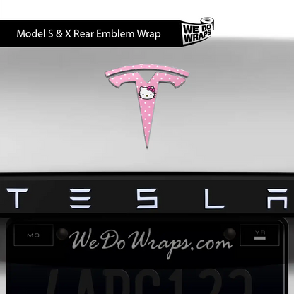 Sweet Kitty Tesla Emblem Decals (Front + Back) | Model S