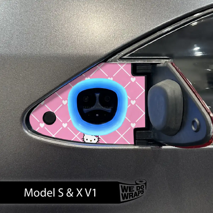 Sweet Kitty Tesla Charge Port Wrap | Model X