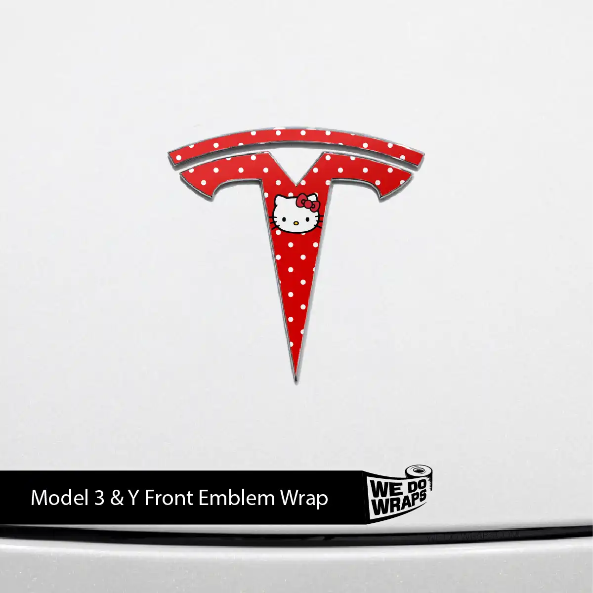 Sweet Kitty Tesla Emblem Decals (Front + Back) | Model Y