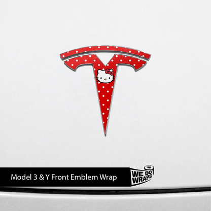 Sweet Kitty Tesla Emblem Decals (Front + Back) | Model Y