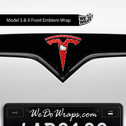 Sweet Kitty Tesla Emblem Decals (Front + Back) | Model X