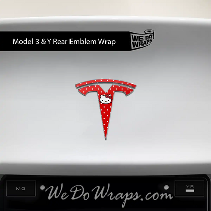 Sweet Kitty Tesla Emblem Decals (Front + Back) | Model Y