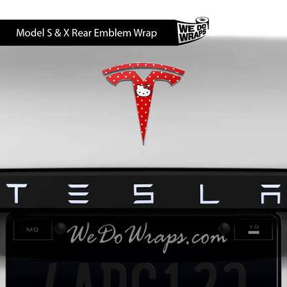 Sweet Kitty Tesla Emblem Decals (Front + Back) | Model X