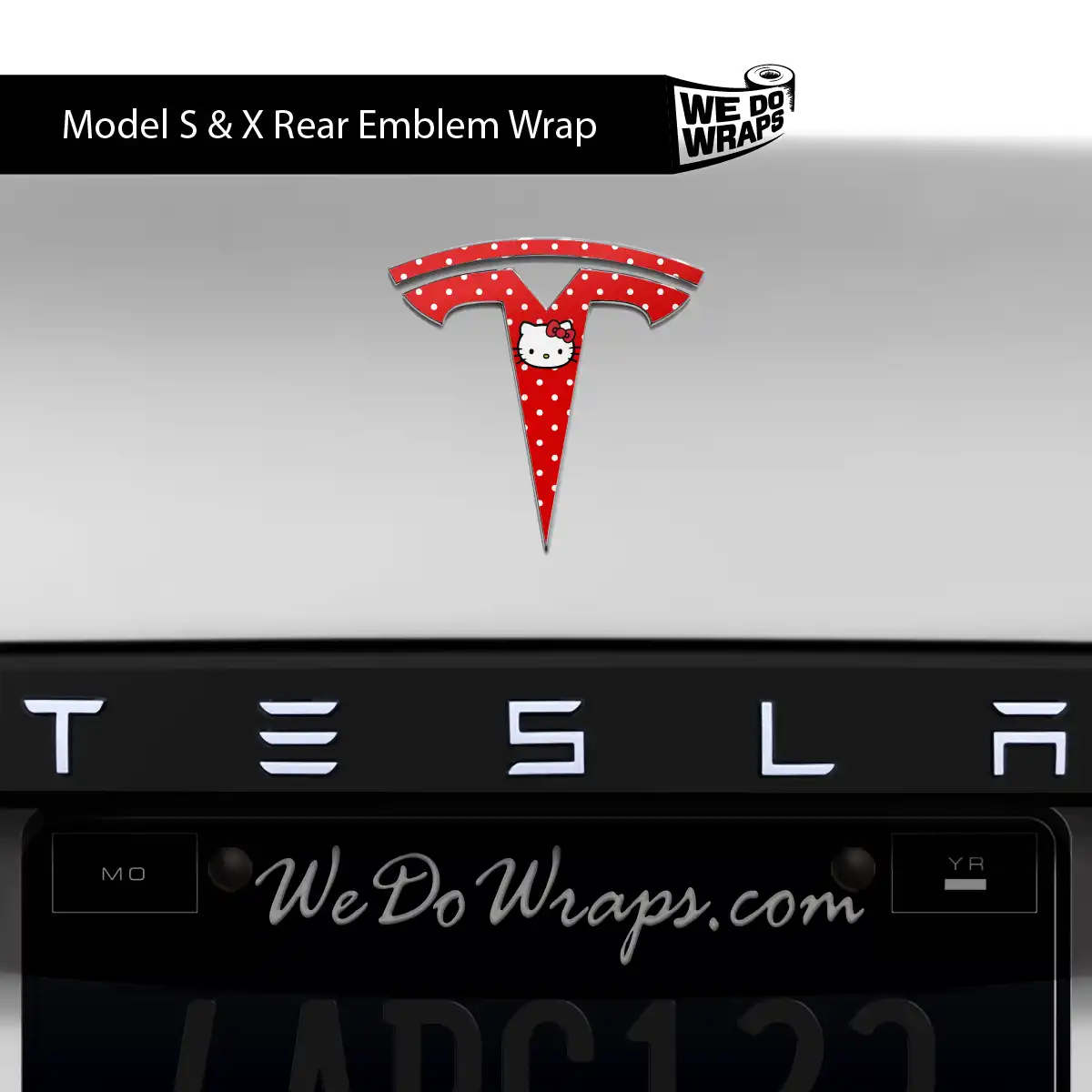 Sweet Kitty Tesla Emblem Decals (Front + Back) | Model S