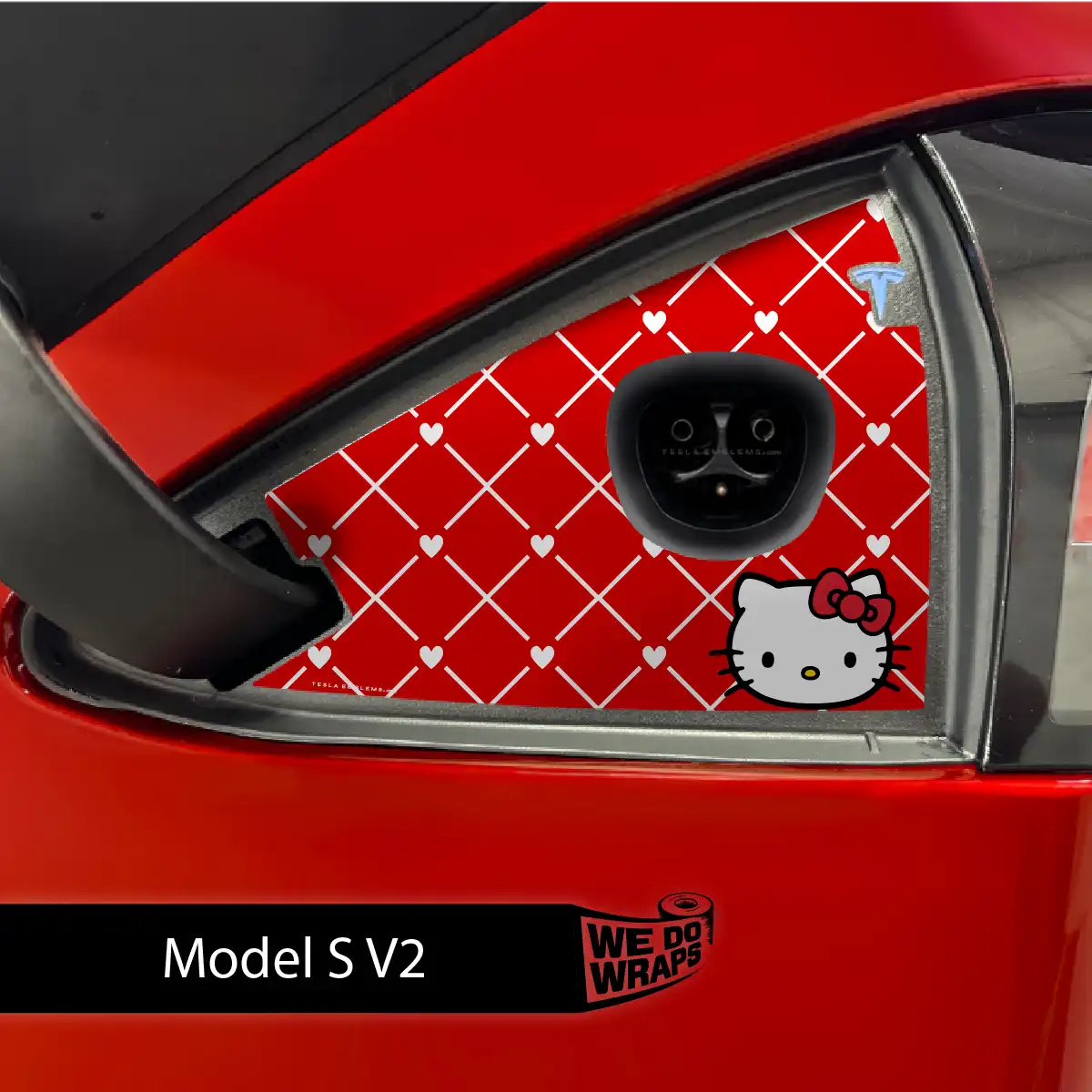 Sweet Kitty Tesla Charge Port Wrap | Model S
