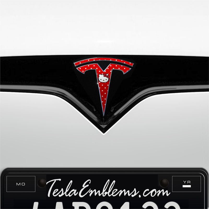 Hello Kitty Tesla Emblem Decals (Front + Back) | Model S