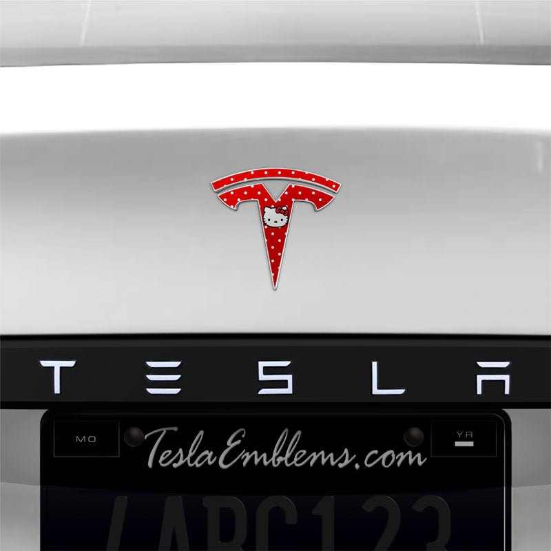 Hello Kitty Tesla Emblem Decals (Front + Back) | Model S