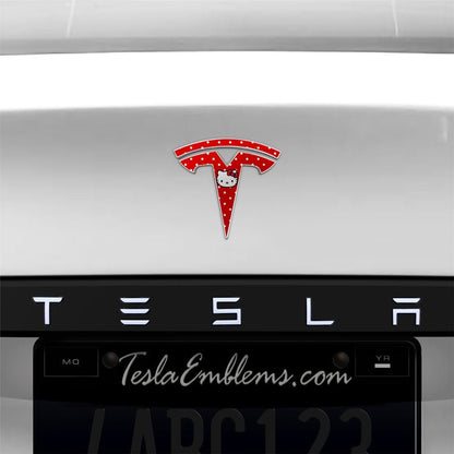 Hello Kitty Tesla Emblem Decals (Front + Back) | Model S