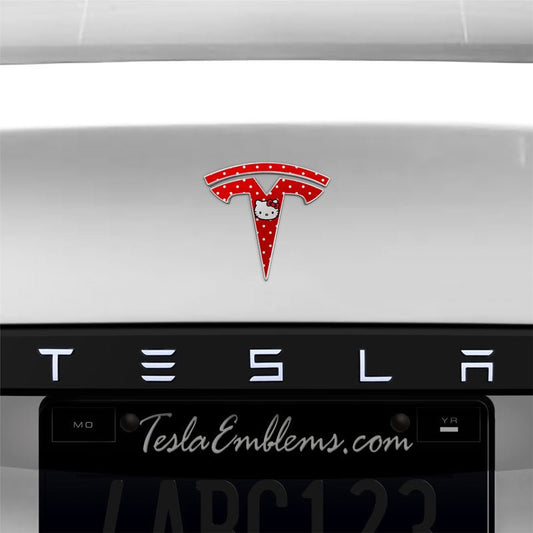 Hello Kitty Tesla Emblem Decals (Front + Back) | Model S