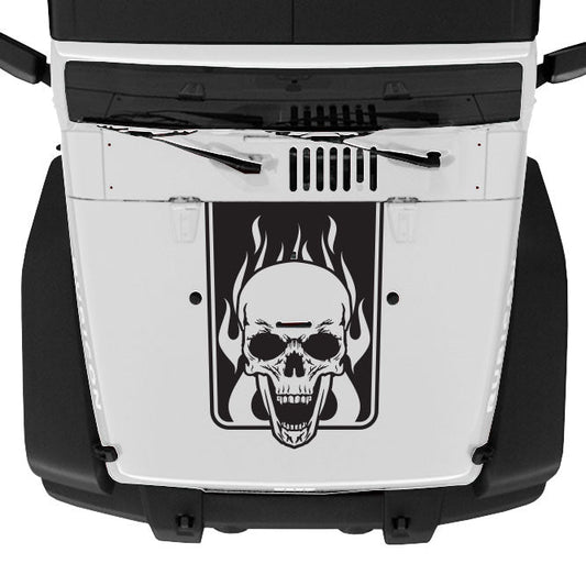 Skull and Flames Hood Graphic