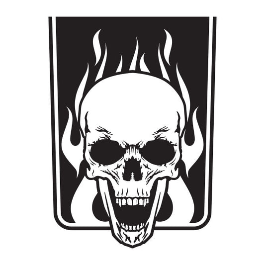 Skull and Flames Hood Graphic
