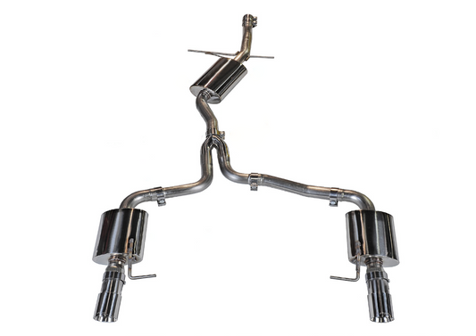 AWE Tuning Touring Edition Exhaust for B8 A4 2.0T - Dual Outlet, Polished Silver Tips 3015-32030