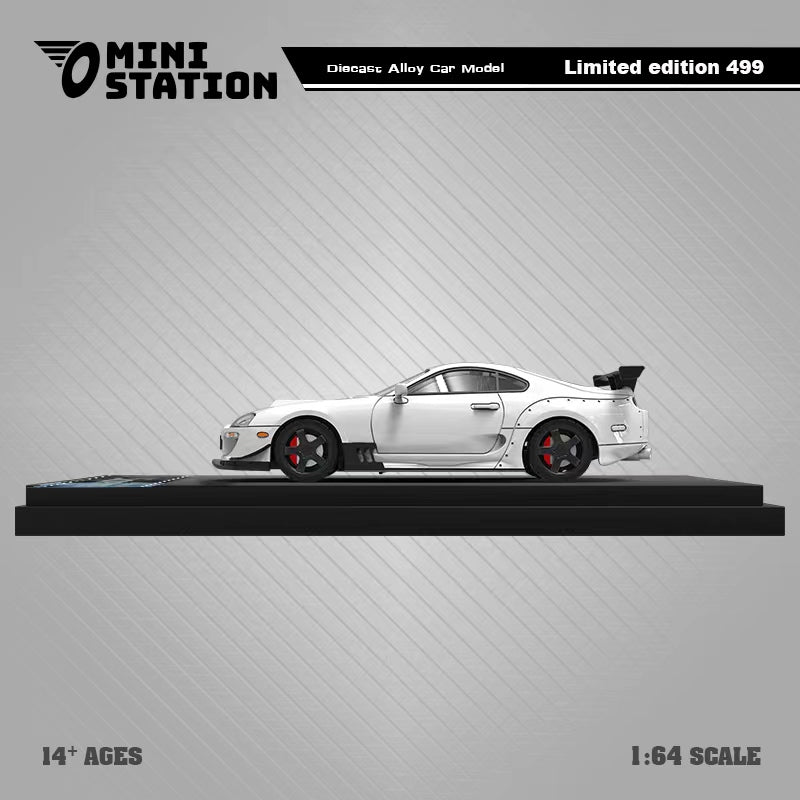 Mini Station Toyota Supra A80Z White / White Black Hood Cover 1:64