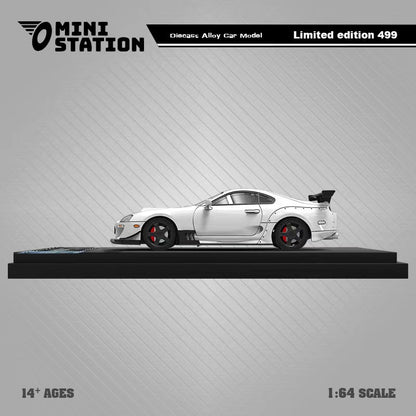 Mini Station Toyota Supra A80Z White / White Black Hood Cover 1:64