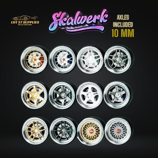 SKALWERK Wheels 1:64 10mm High Quality Wheels With Bearing System Group 2 *AXLES INCLUDED*