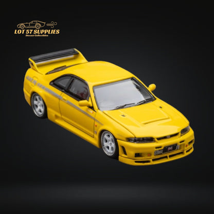 Focal Horizon Nissan Skyline R33 GT-R 4TH Gen 400R in Yellow Openable Hood 1:64