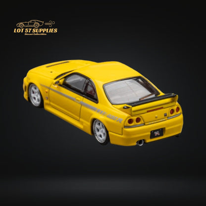 Focal Horizon Nissan Skyline R33 GT-R 4TH Gen 400R in Yellow Openable Hood 1:64