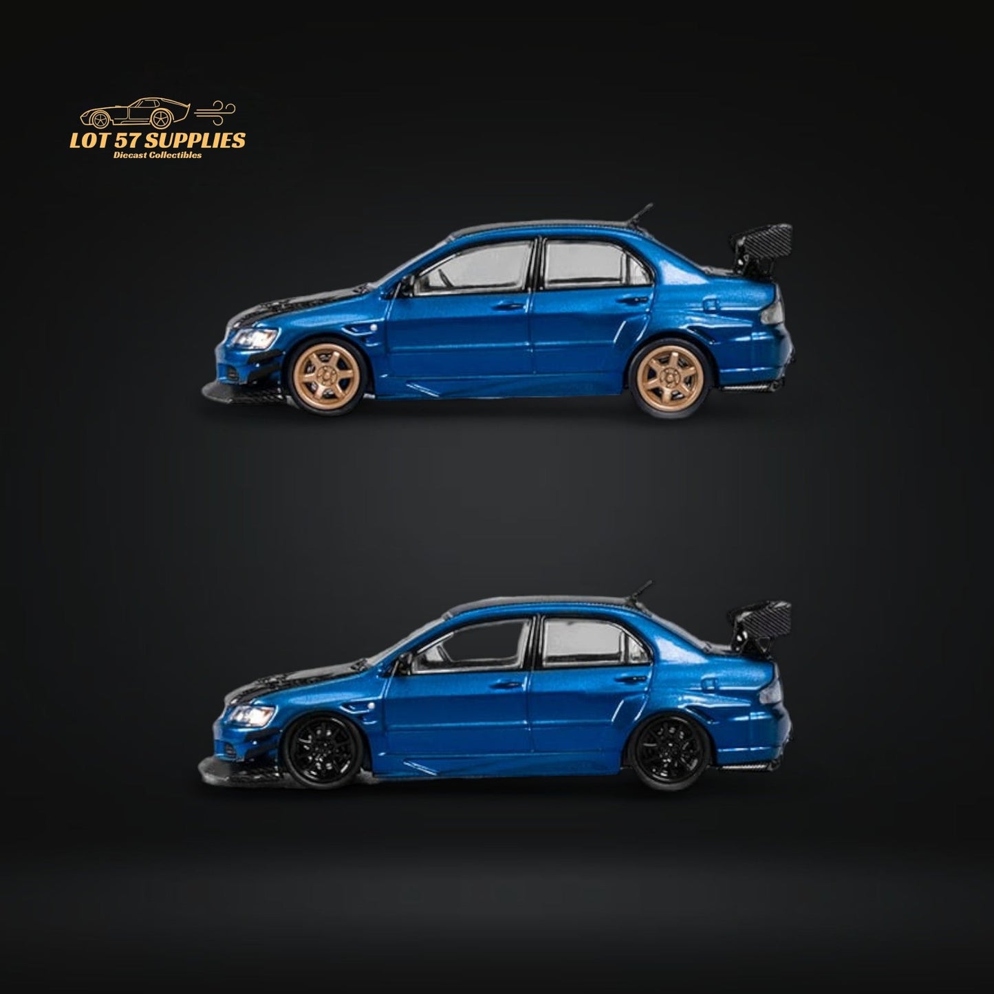 (Pre-Order) CM Model Mitsubishi Lancer Evo IX 9 Metallic Blue With Carbon Hood 1:64 CM64-EVOIX-10CR