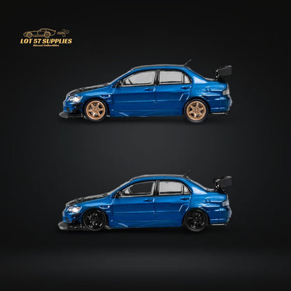 (Pre-Order) CM Model Mitsubishi Lancer Evo IX 9 Metallic Blue With Carbon Hood 1:64 CM64-EVOIX-10CR