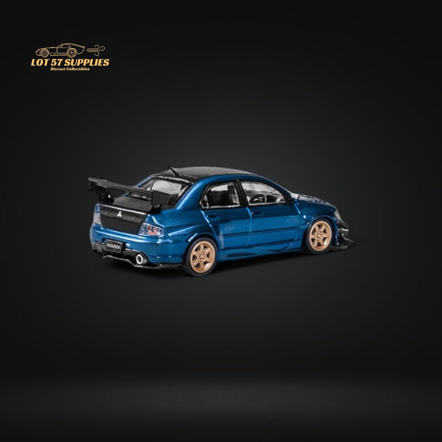 (Pre-Order) CM Model Mitsubishi Lancer Evo IX 9 Metallic Blue With Carbon Hood 1:64 CM64-EVOIX-10CR