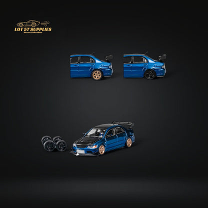 (Pre-Order) CM Model Mitsubishi Lancer Evo IX 9 Metallic Blue With Carbon Hood 1:64 CM64-EVOIX-10CR