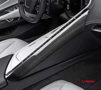 C8 Corvette Real Carbon Fiber Upper Right Center Console Cover (Passenger Side) | Interior Upgrade (2020–2025)