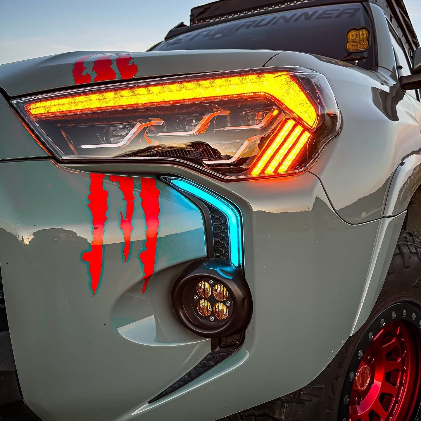 LED DRL Fog Light Fang Bezel Kit for 4Runner (2014-2024)