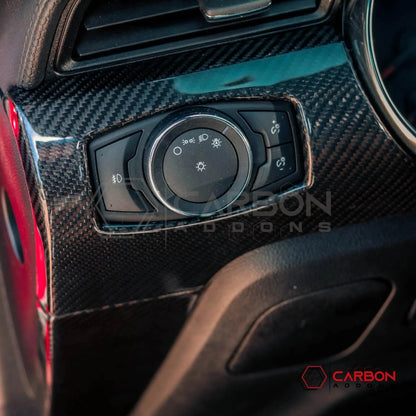Hard Carbon Fiber Driver Side Dashboard Trim Covers for 2015–2023 Ford Mustang