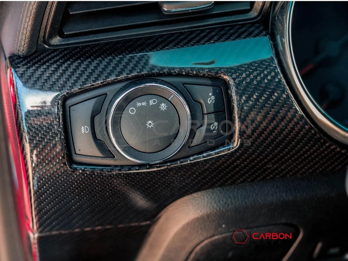Hard Carbon Fiber Driver Side Dashboard Trim Covers for 2015–2023 Ford Mustang