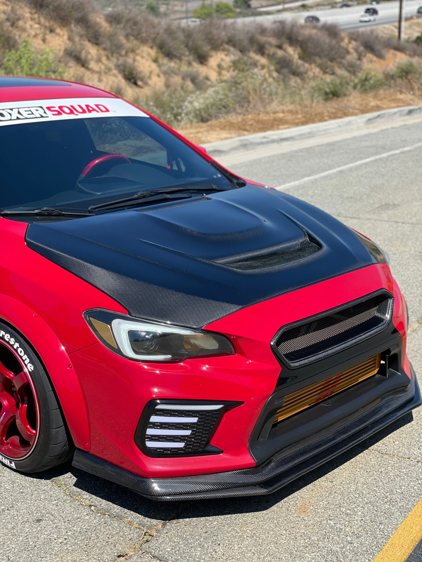 JDMuscle Tanso Carbon Fiber Hood V3 Scoopless - 15-21 Subaru WRX/STI w/ FMIC - Return