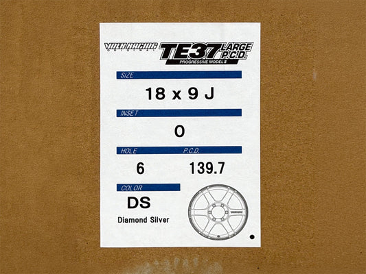Volk Racing TE37 Large PCD Progressive Model II 18x9 +0 6x139.7 Diamond Silver (Set of 4)