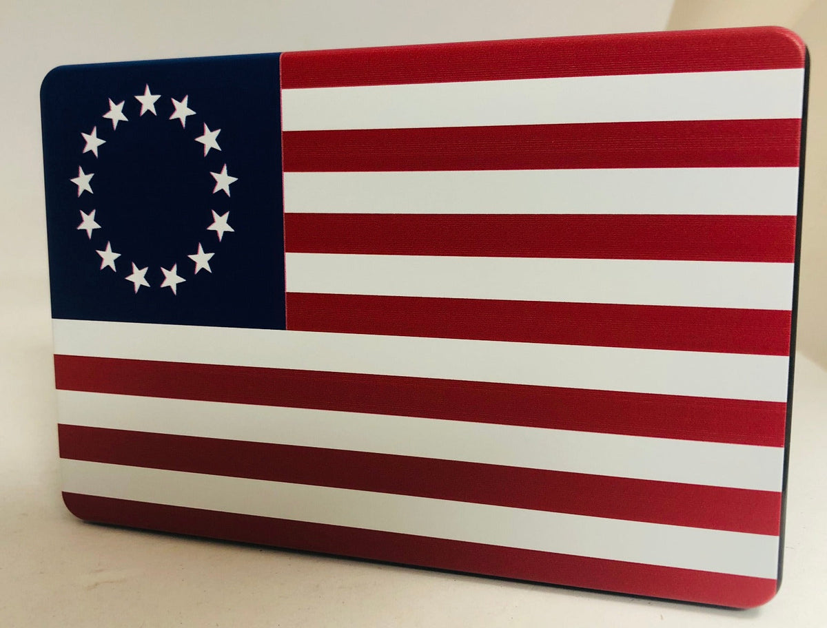 Betsy Ross Flag Full Color Billet Aluminum Hitch Cover