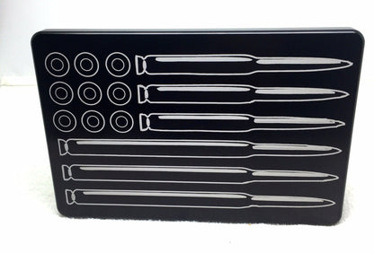 American Flag with Bullets Laser Engraved Billet Aluminum Hitch Cover