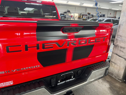 OE Style Tailgate Stripe Decals And Word Insert for 2019-2026 Chevrolet Silverado