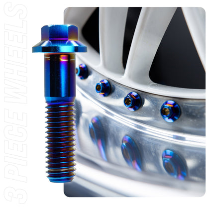 Titanium Three Piece Wheel Bolts - M7 x 32mm