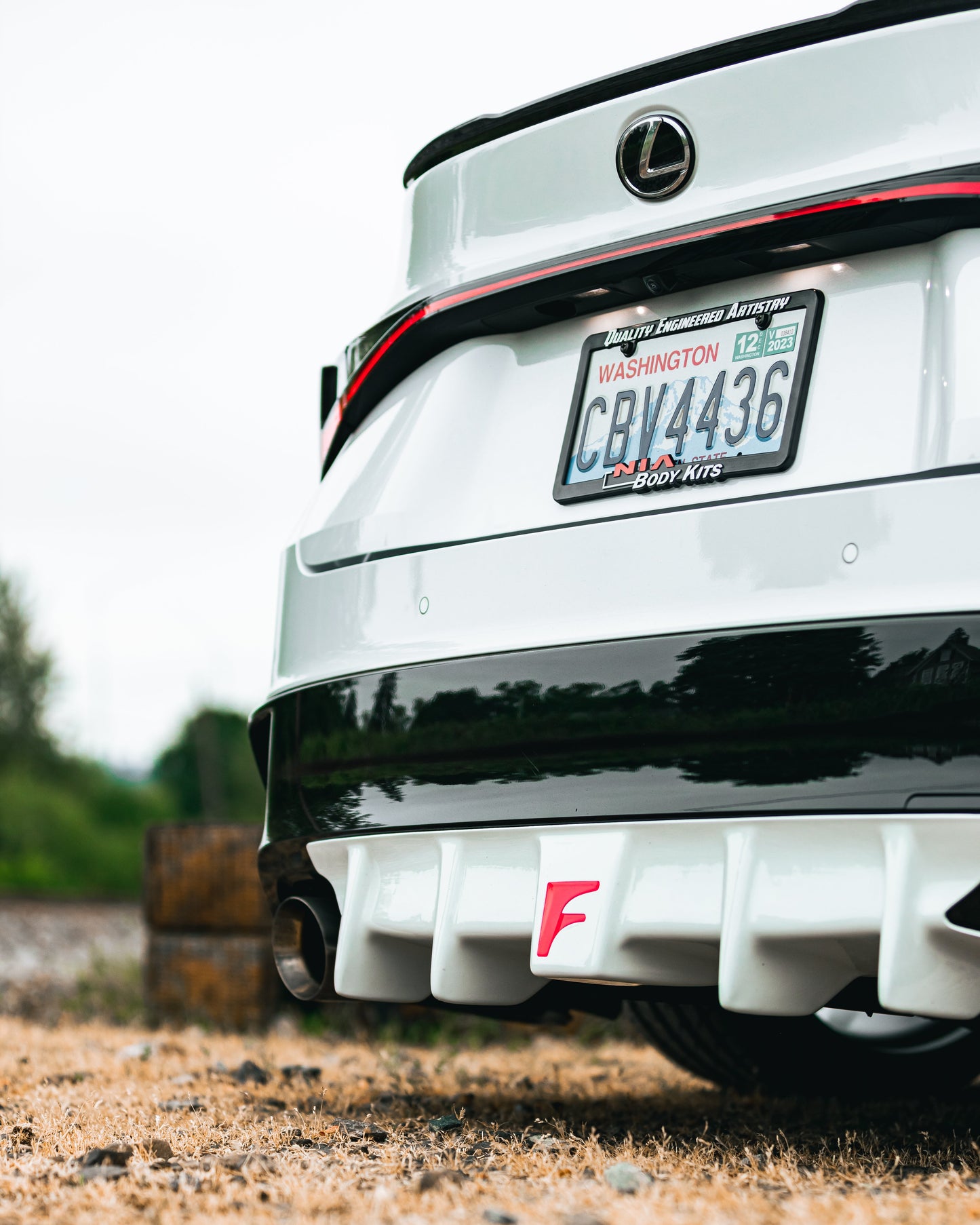 Lexus IS Base Model, F-Sport NIA rear lip bumper extension Diffuser bodykit  2021-2026 in ABS or Carbon Fiber