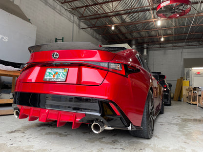 Lexus IS Base Model, F-Sport NIA rear lip bumper extension Diffuser bodykit  2021-2026 in ABS or Carbon Fiber