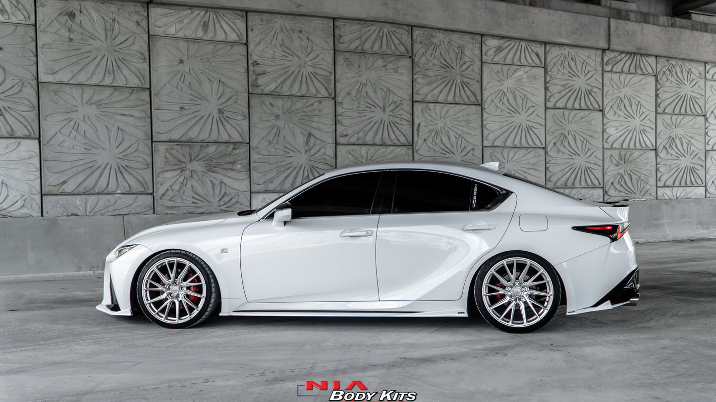 Lexus IS 2021-2026 NIA Side skirts aero lip bodykit in ABS or Carbon Fiber (Base, F Sport, IS300, IS350, IS500)