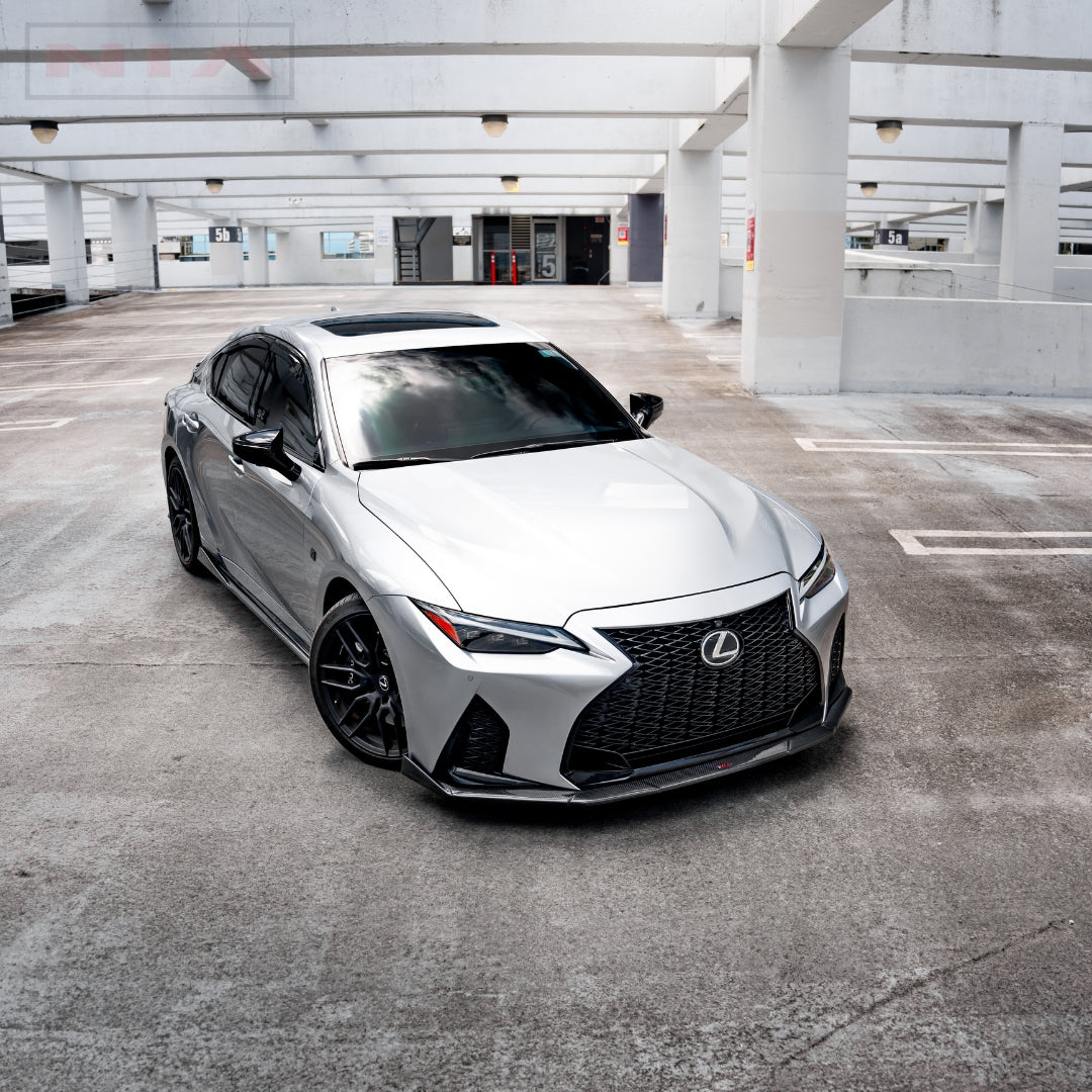 Lexus IS 500 2022-2025 NIA full splitter lip body kit 5pcs (front lip, side skirts, rear apron spats) in ABS or Carbon Fiber