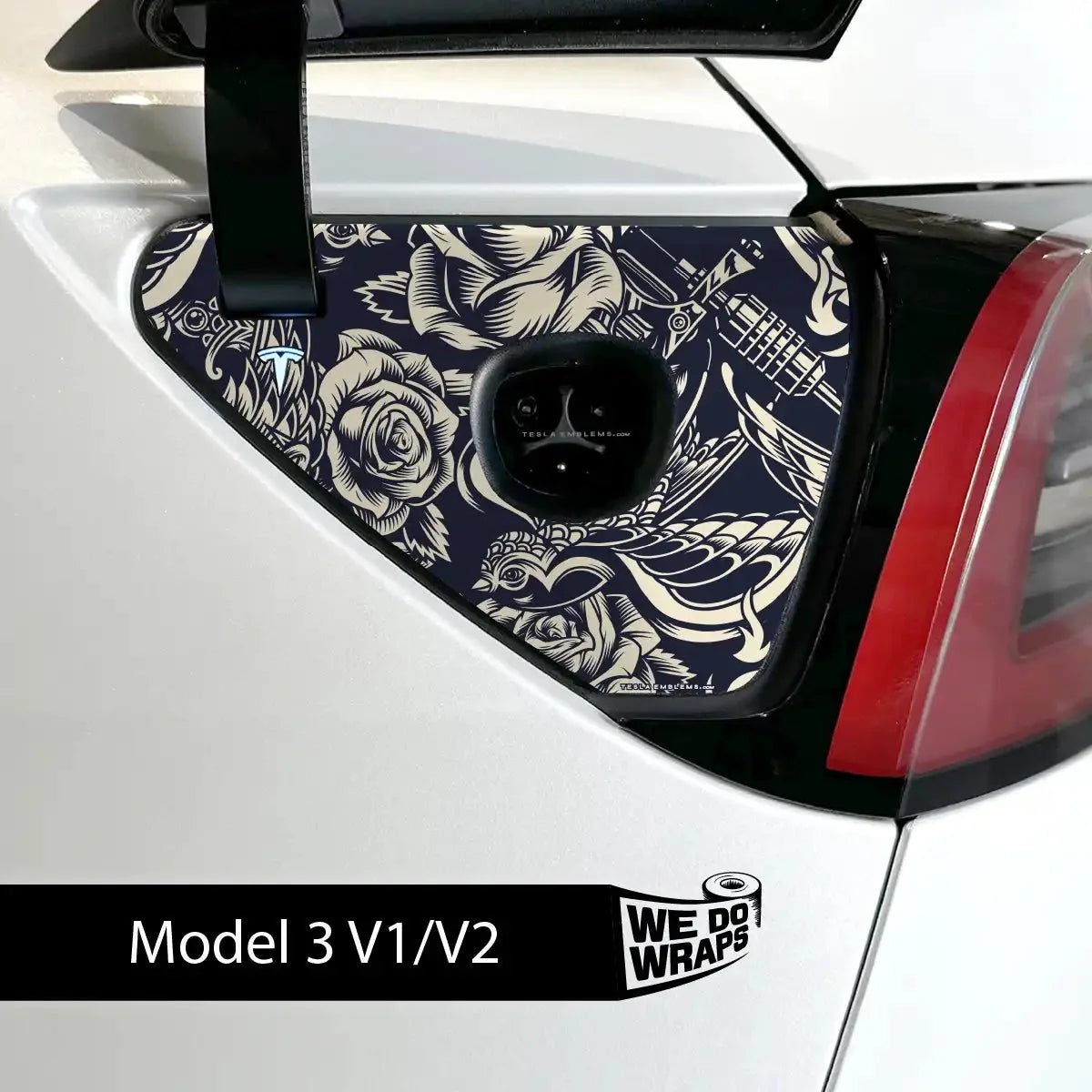 Ink & Elegance Art Tesla Charge Port Wrap | Model 3