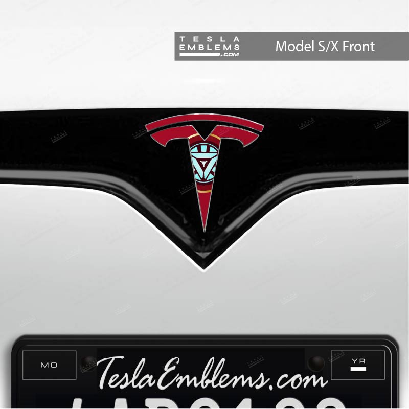 Iron Man Tesla Emblem Decals (Front + Back) | Model S