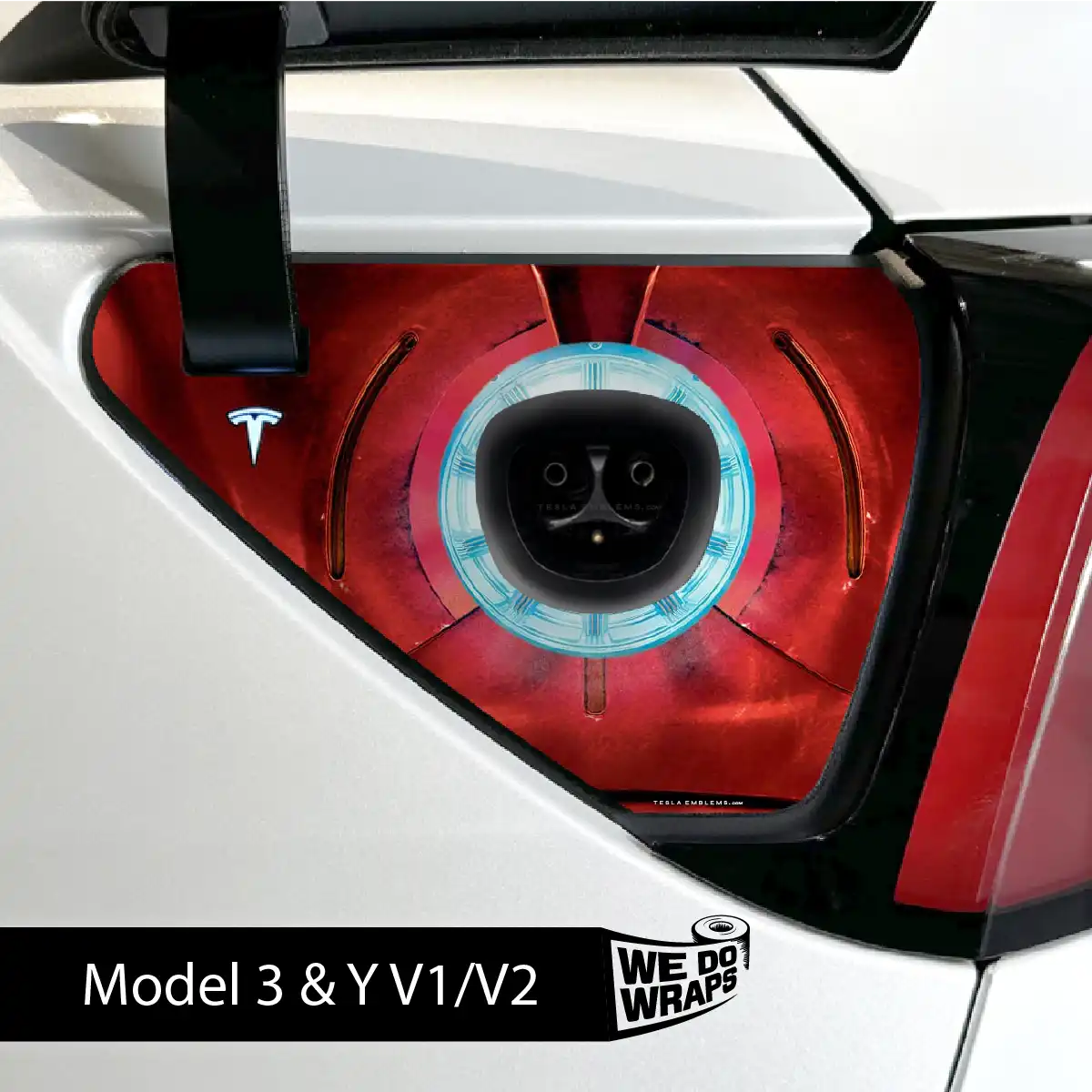 Arc Reactor Tesla Charge Port Wrap | Model Y