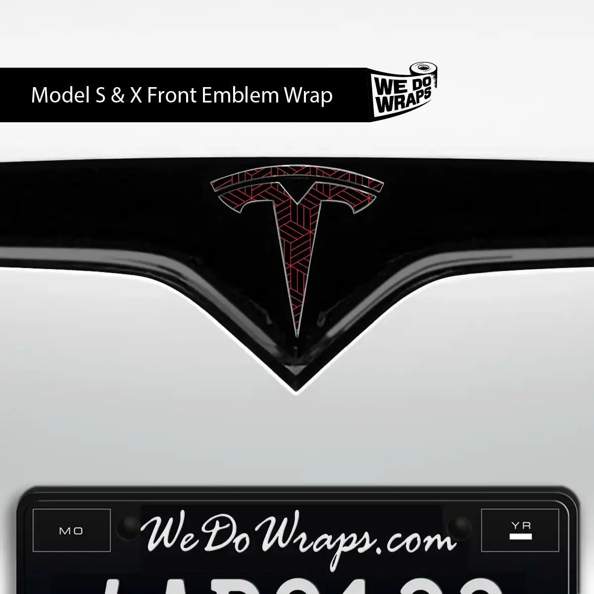 Isometric 3D Pattern Tesla Emblem Decals (Front + Back) | Model X