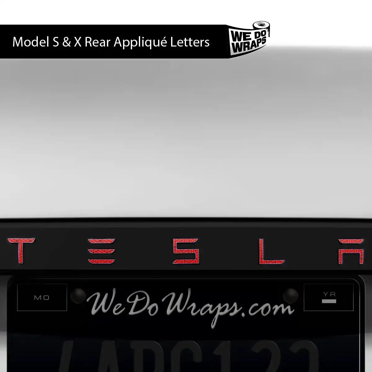 Isometric 3D Pattern Tesla Emblem Decals (Front + Back) | Model X