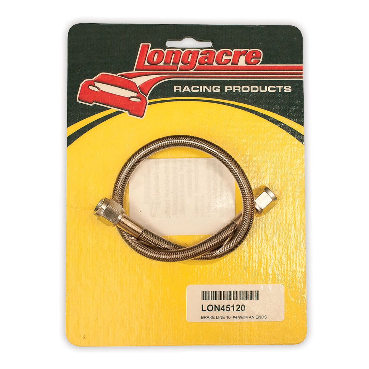 Longacre Brake line - 16" #4 w/ #4 AN both ends 52-45120