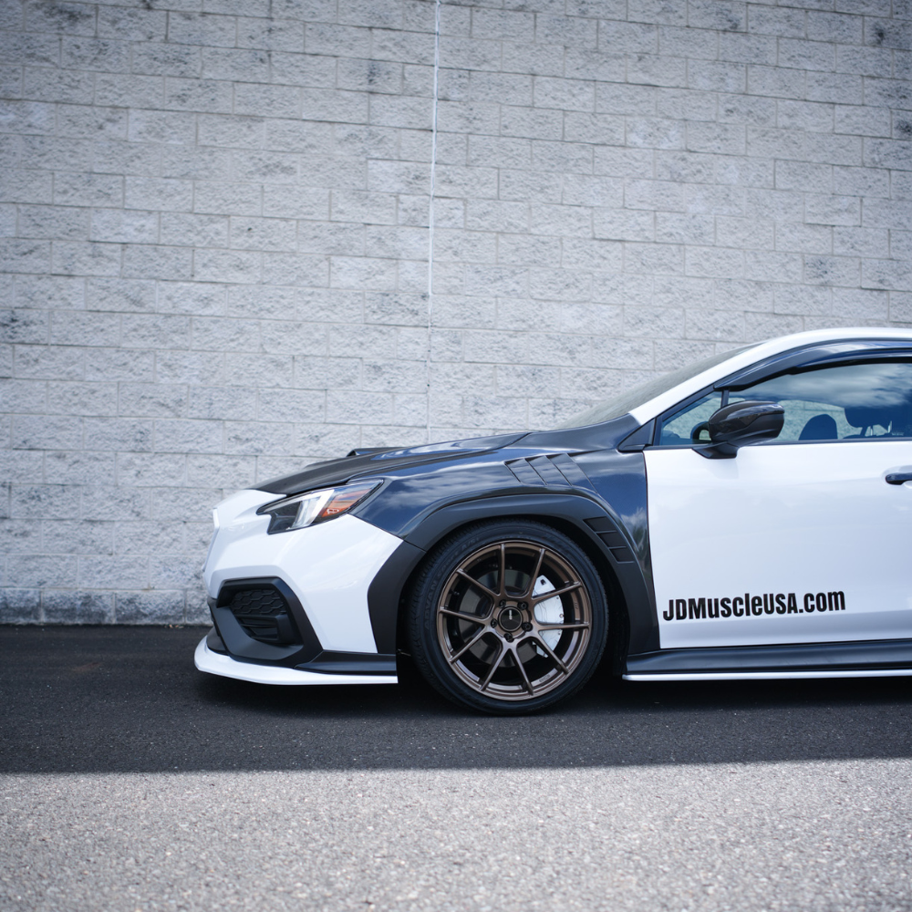 JDMuscle [22-25 WRX] 3-Piece Front Lip V1 Paint Matched / Gloss Black / RAW ABS