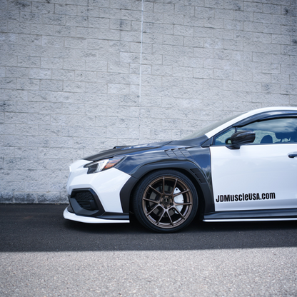 JDMuscle [22-25 WRX] 3-Piece Front Lip V1 Paint Matched / Gloss Black / RAW ABS